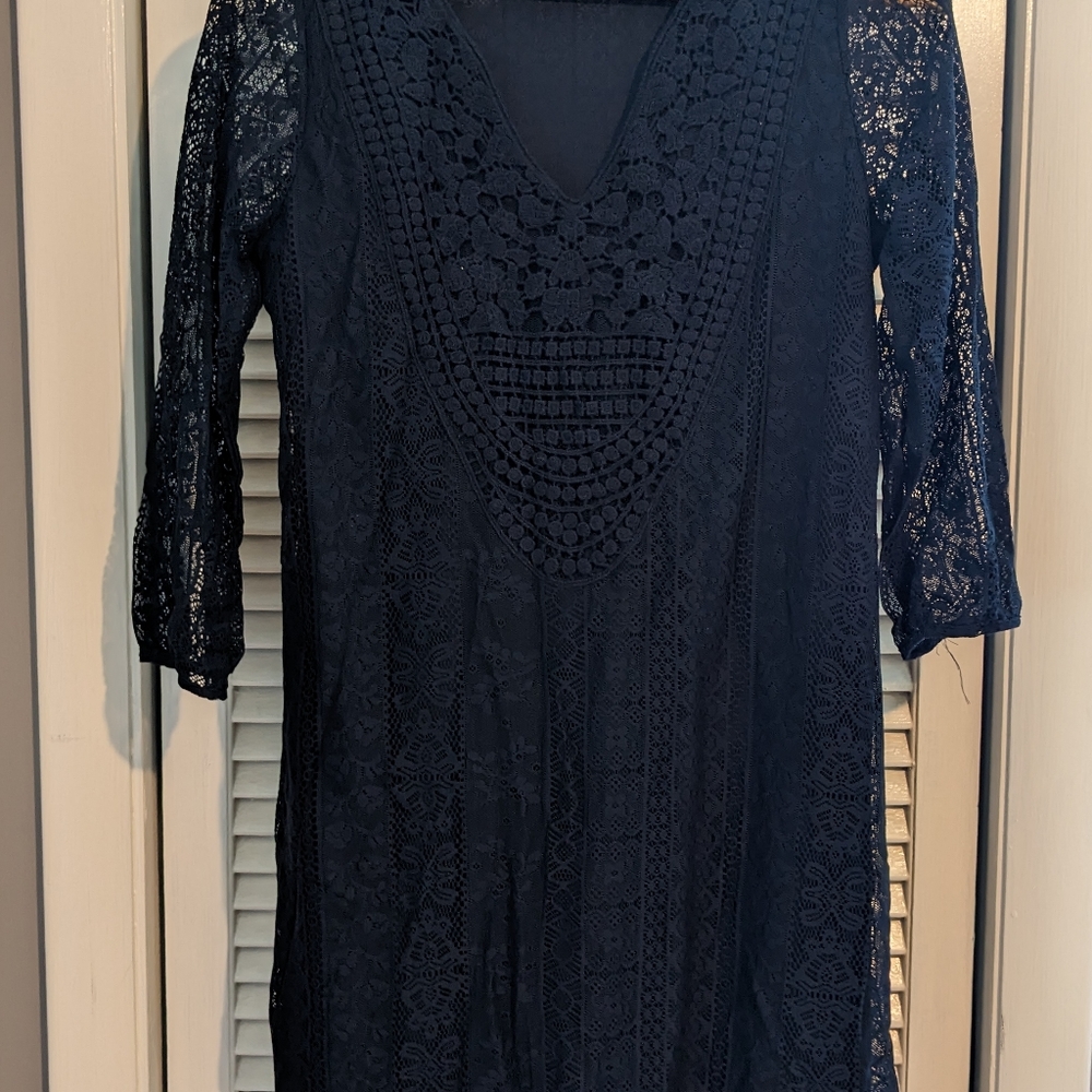 Navy lacy dress